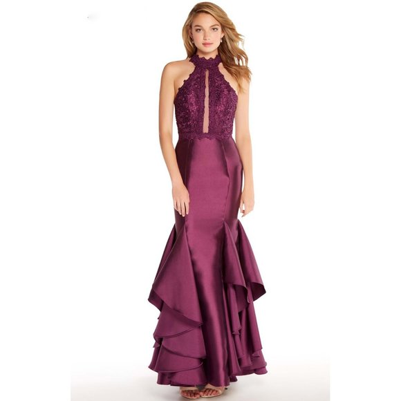 Alyce Paris Dresses & Skirts - Alyce 60058 Aubergine Mermaid Halter Dress